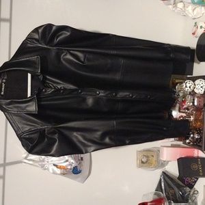 Faux leather shirt